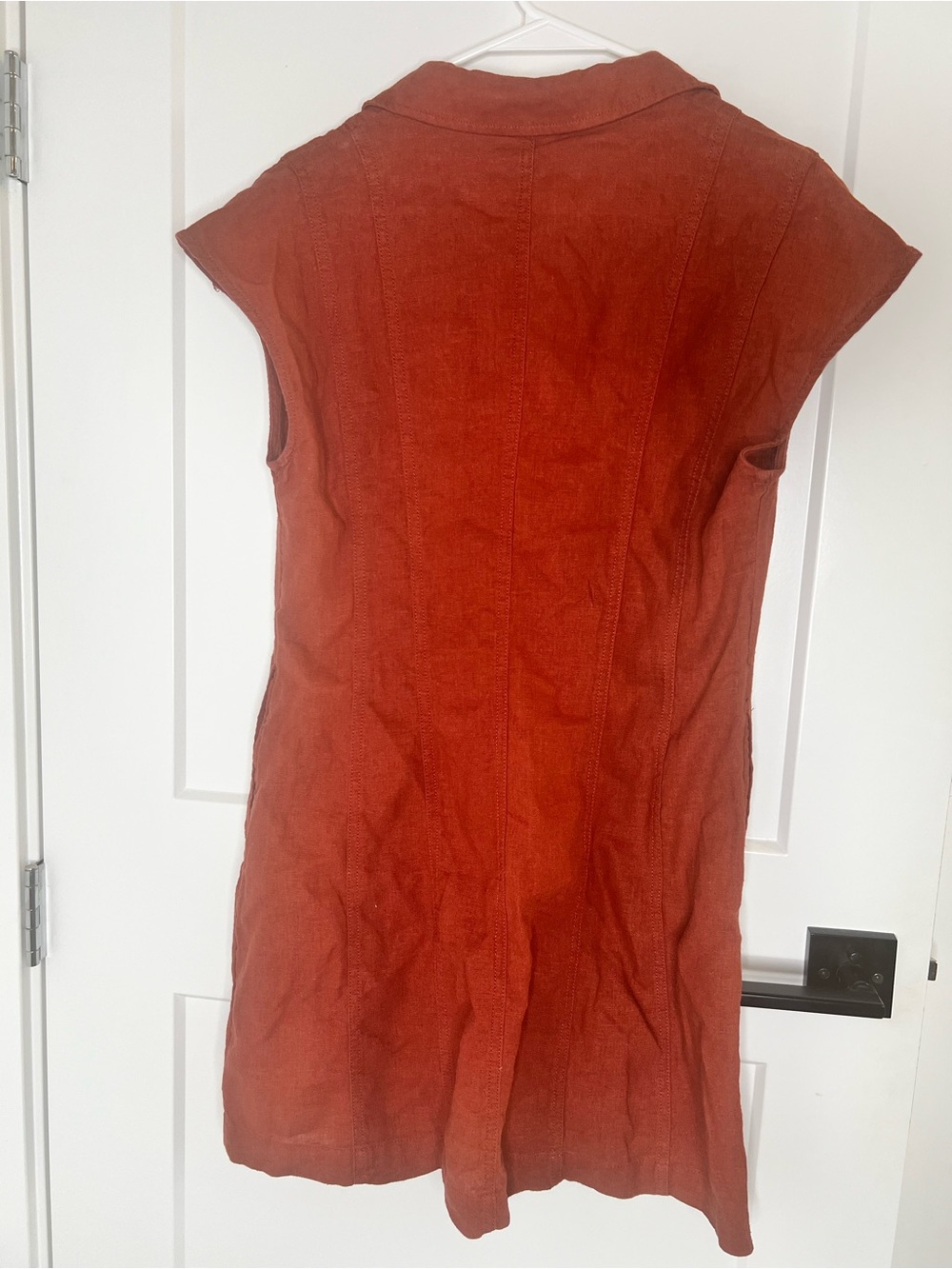 Universal Thread Rust Short-Sleeve Button-Down Linen Tunic - Picture 3 of 3